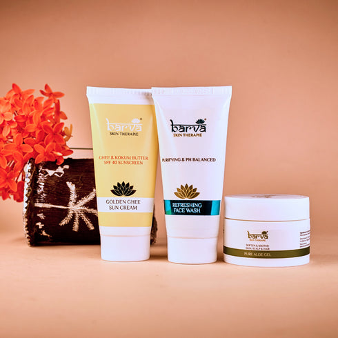 Face Wash, Sunscreen & Aloe Gel