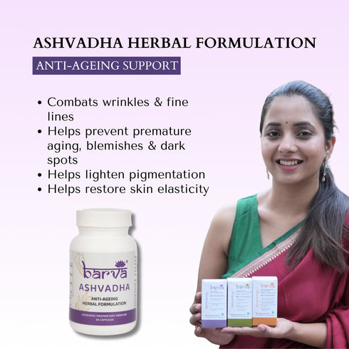 Ashvadha Herbal Formulation for Anti-ageing Support for Skin | 30 ayurvedic proprietary medicine capsules