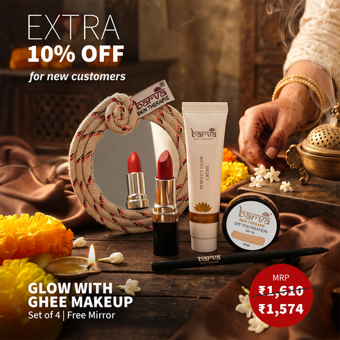 Glow with Ghee Makeup | set of 4 products | free mirror