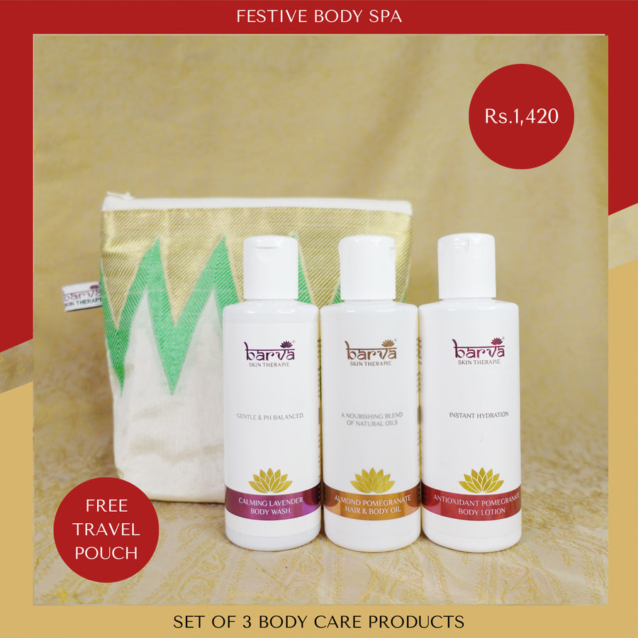 Festive Body Spa | set of 3 products | free pouch