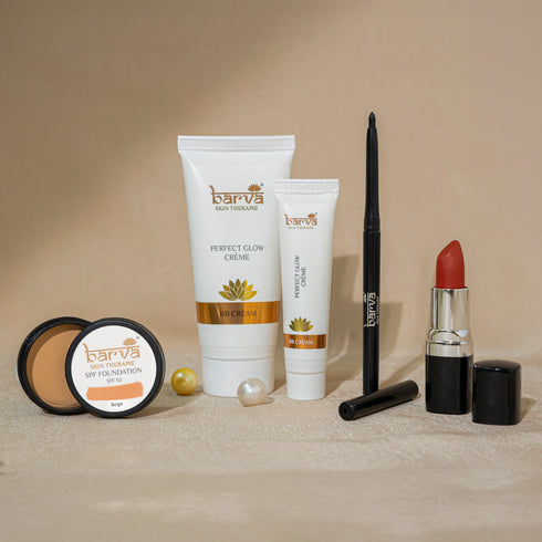 Simple Makeover | primer, SPF foundation, lipstick, kajal | ghee-enriched makeup