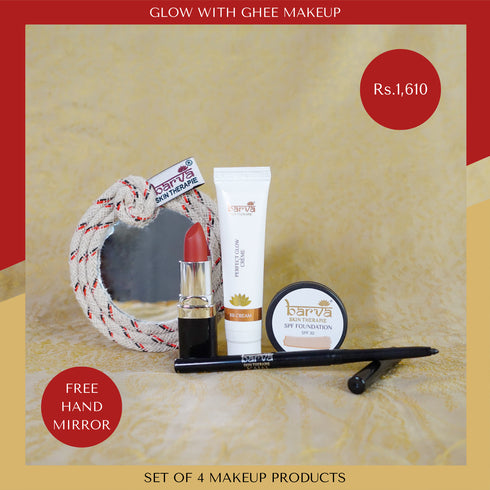 Glow with Ghee Makeup | set of 4 products | free mirror