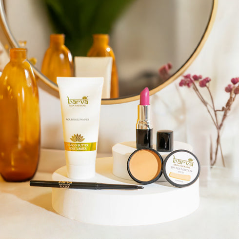 Moisturiser & Makeup | moisturiser, foundation, lipstick, kajal