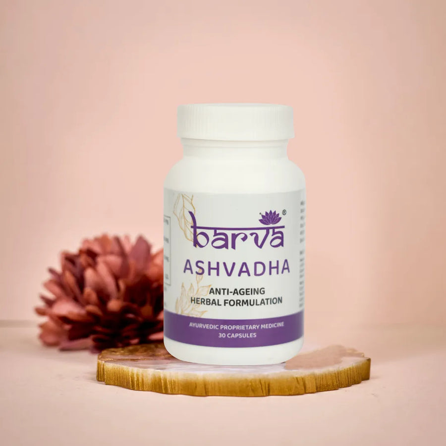 Ashvadha Herbal Formulation for Anti-ageing Support for Skin | 30 ayurvedic proprietary medicine capsules - MAIN