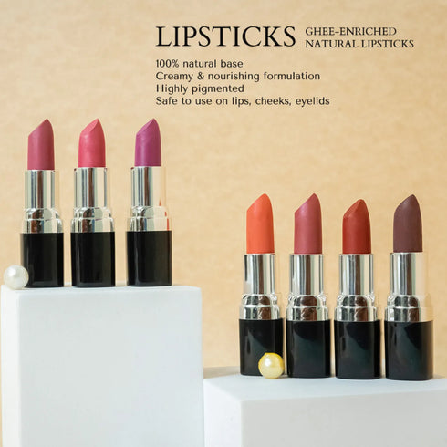 Natural Ghee-enriched Lipsticks | made for Indian skin tones