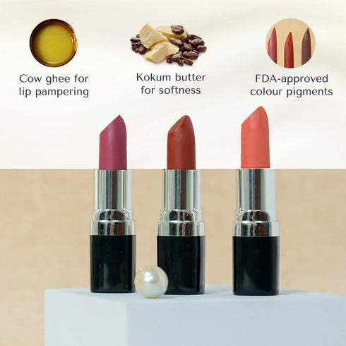 Natural Ghee-enriched Lipsticks | made for Indian skin tones