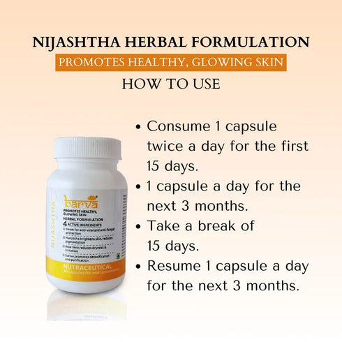 Nijashtha Herbal Formulation for Healthy Glowing Skin | 30 ayurvedic proprietary medicine capsules - MAIN