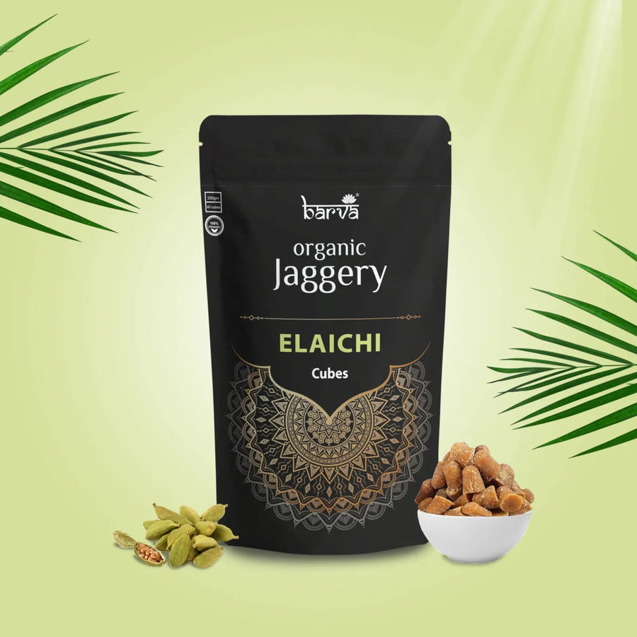 Organic Jaggery Set of 4 (Ginger Elaichi Spicemix & Turmeric)