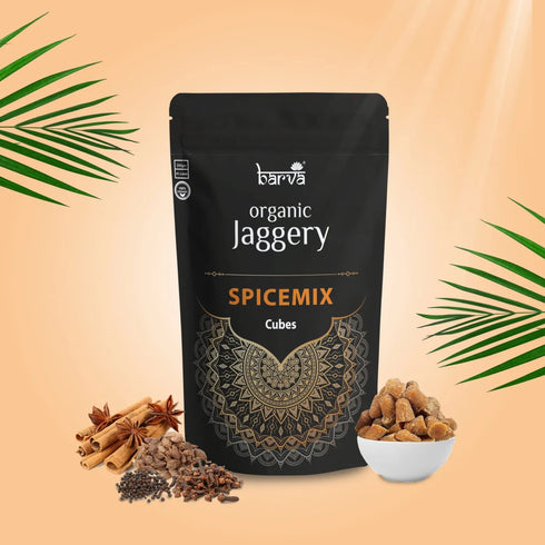 Organic Jaggery Set of 4 (Ginger Elaichi Spicemix & Turmeric)