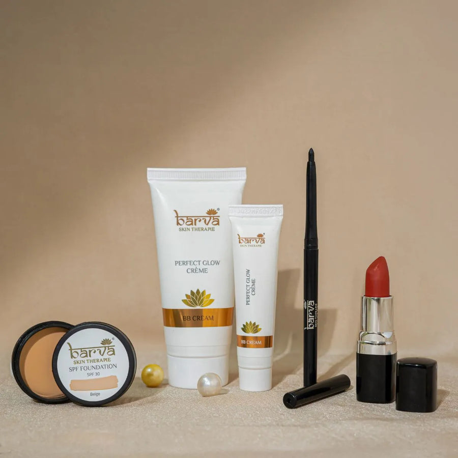 Simple Makeover | primer SPF foundation lipstick kajal | ghee-enriched makeup