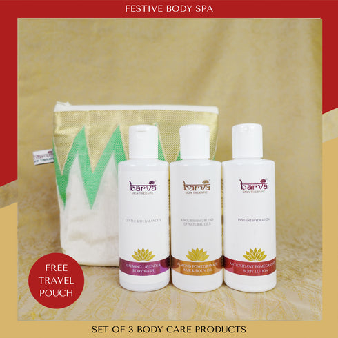 Festive Body Spa | set of 3 products | free pouch