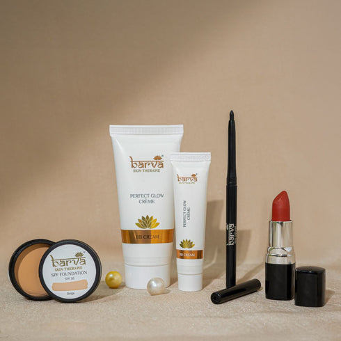 Simple Makeover | primer, SPF foundation, lipstick, kajal | ghee-enriched makeup