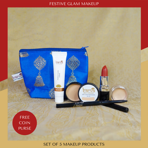 Festive Glam Makeup | set of 5 products | free coin purse