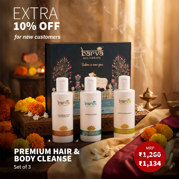 Premium Hair & Body Cleanse | Set of 3 | Body Oil, Shower Gel & Shampoo