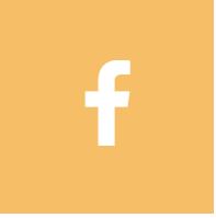 white Facebook icon on a yellow background, social media logo