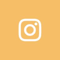 white Instagram logo on a light orange background, social media icon